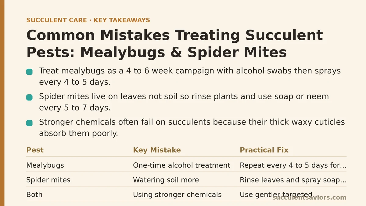 Common Mistakes Treating Succulent Pests: Mealybugs & Spider Mites