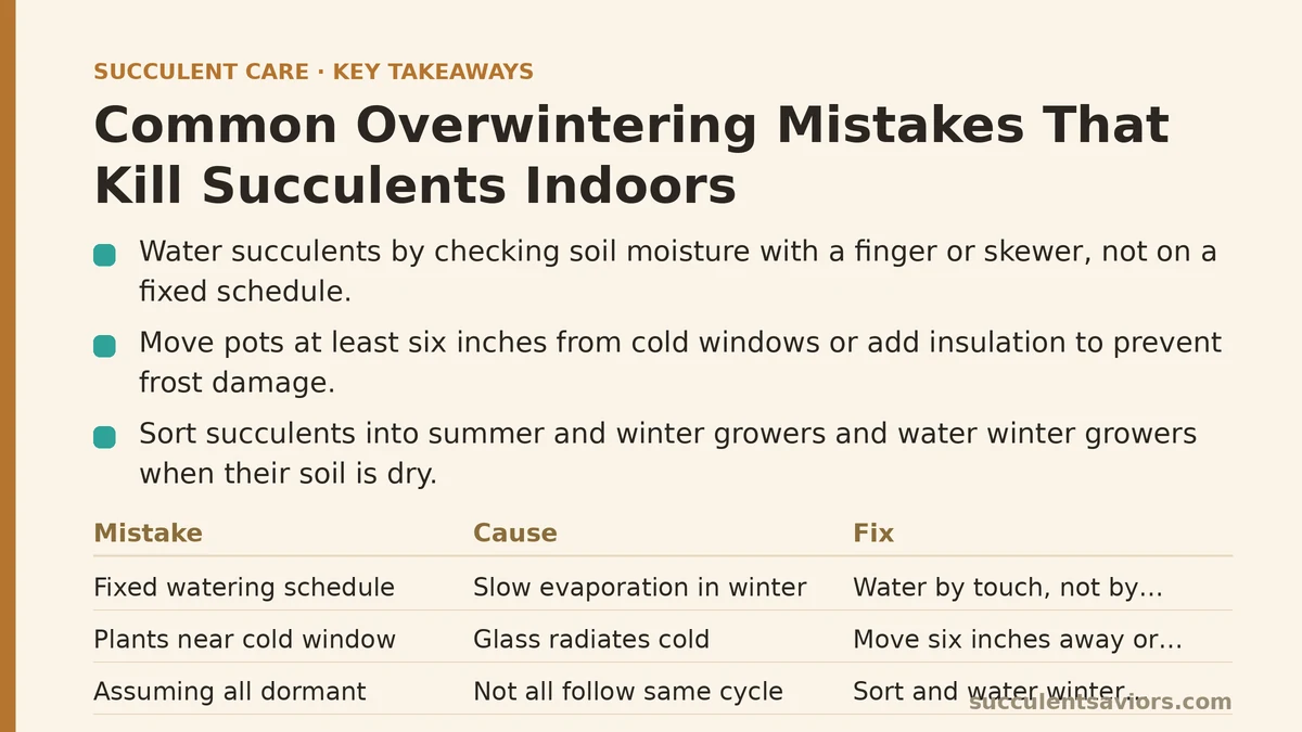 Common Overwintering Mistakes That Kill Succulents Indoors
