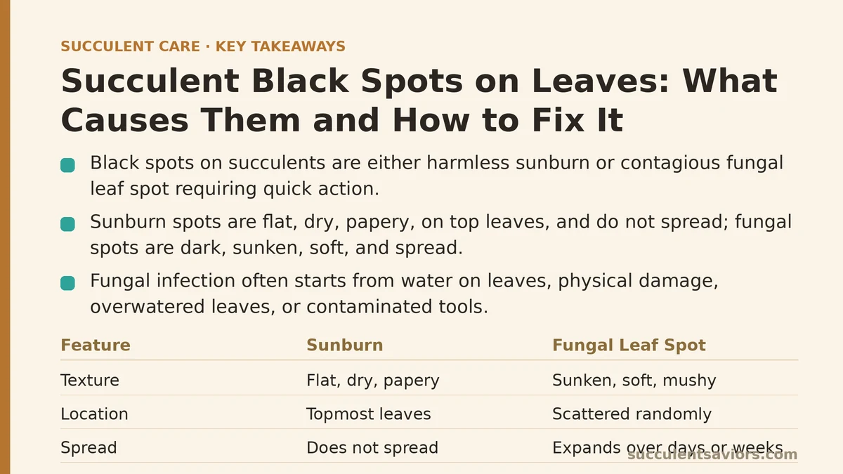 Succulent Black Spots on Leaves: What Causes Them and How to Fix It