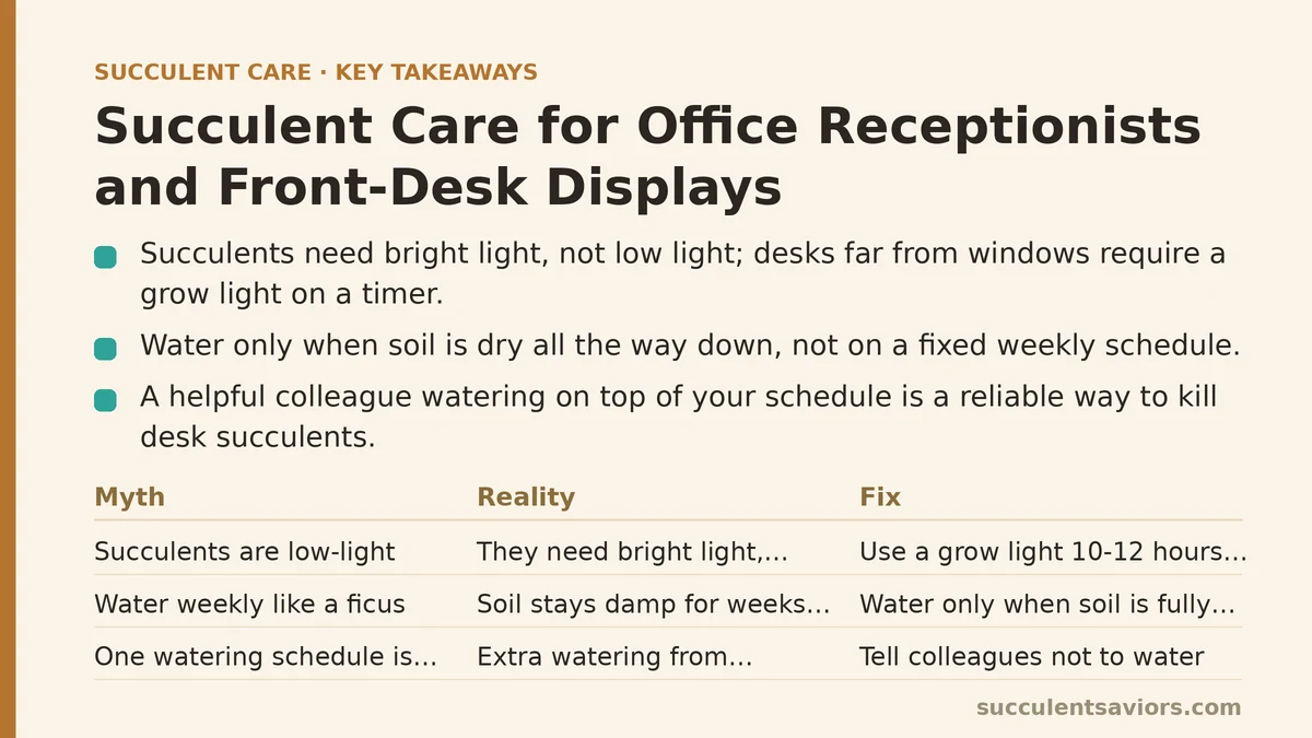 Succulent Care for Office Receptionists and Front-Desk Displays