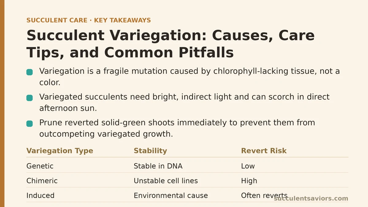 Succulent Variegation: Causes, Care Tips, and Common Pitfalls