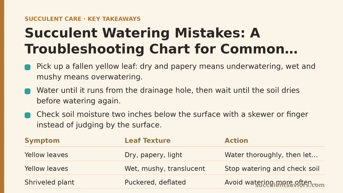 Succulent Watering Mistakes: A Troubleshooting Chart for Common Problems