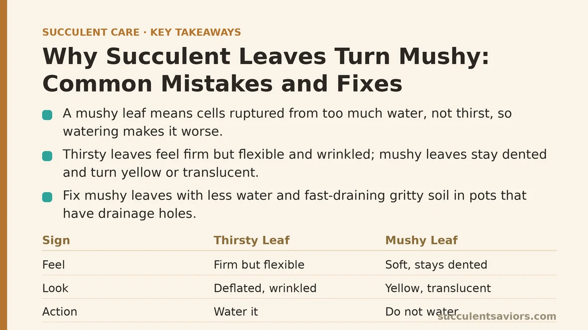 Why Succulent Leaves Turn Mushy: Common Mistakes and Fixes