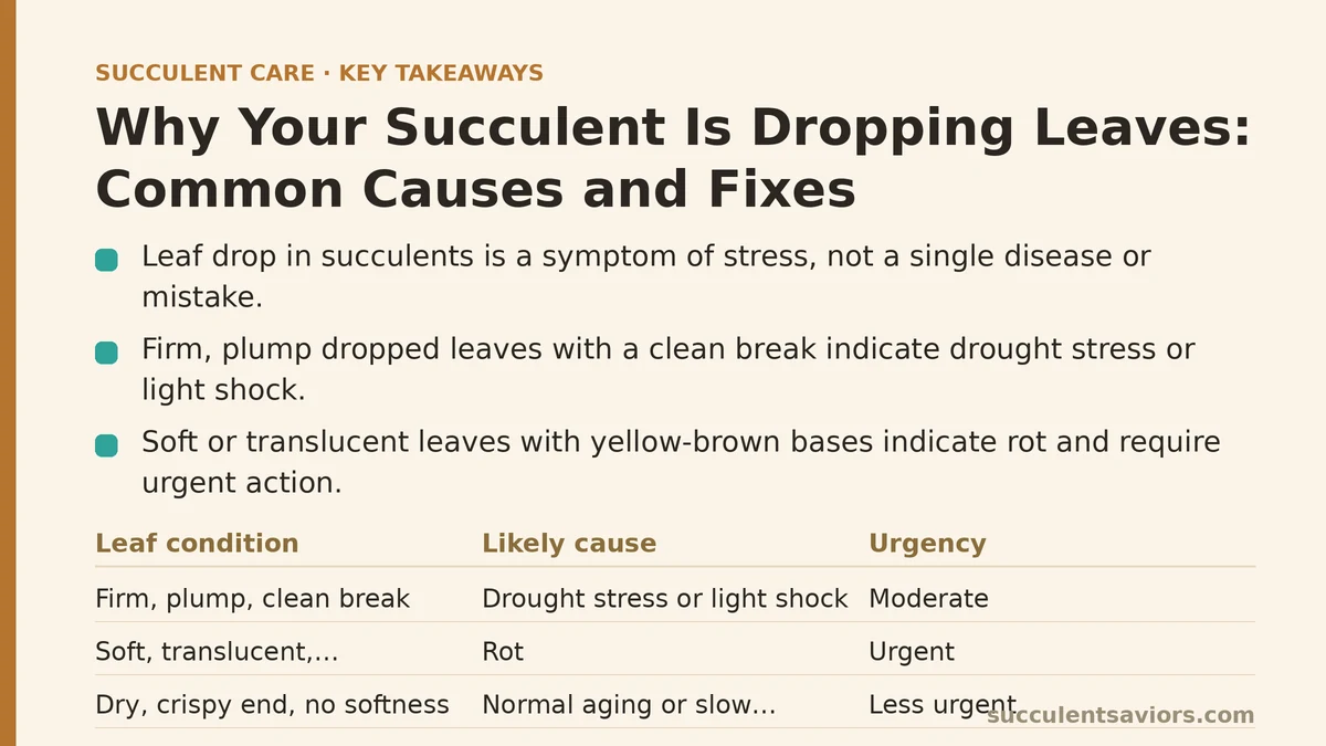 Why Your Succulent Is Dropping Leaves: Common Causes and Fixes
